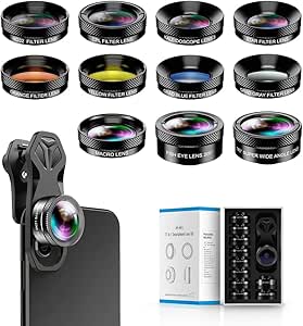 Kit d'objectifs clip pour smartphone (grand-angle, macro, fisheye)